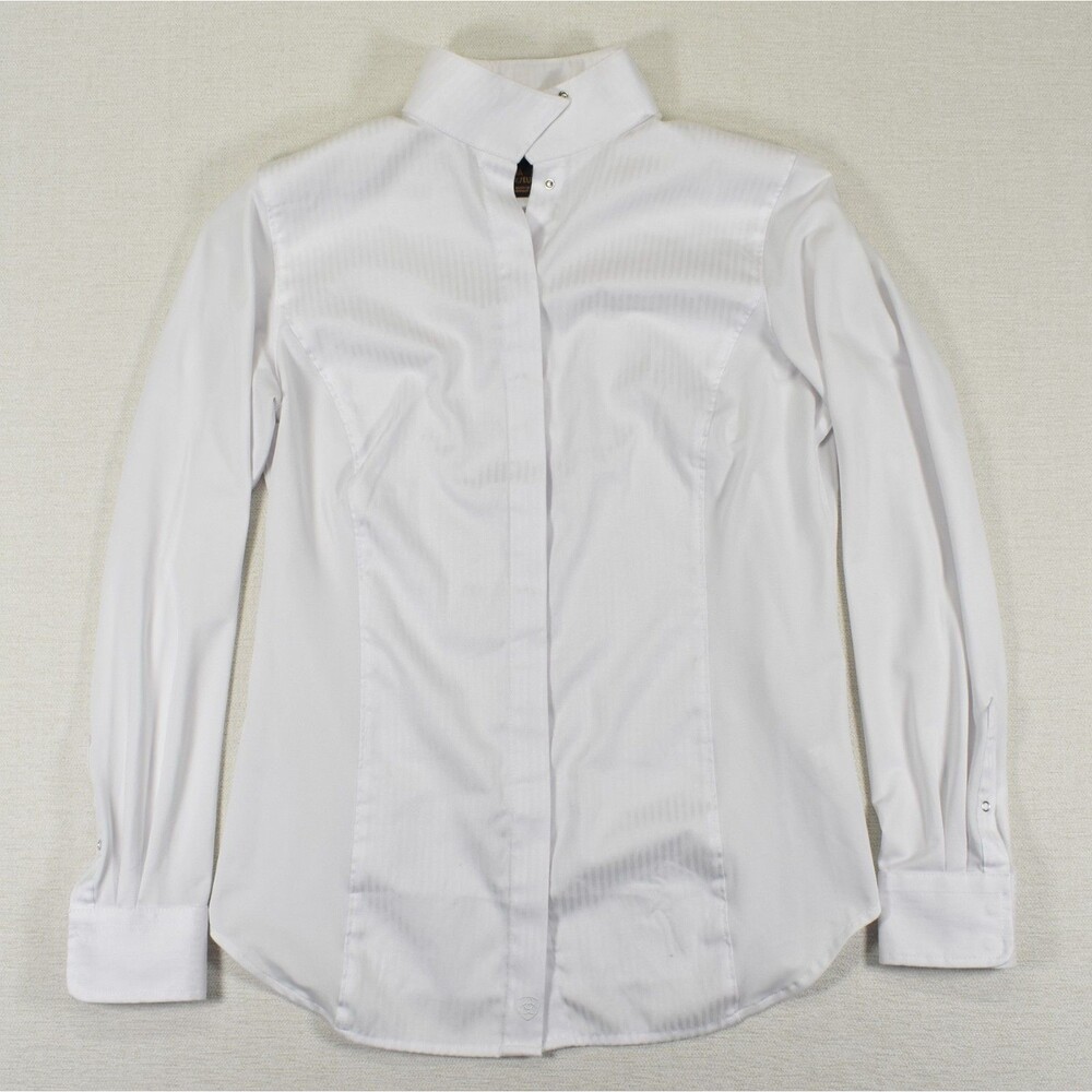 Ariat Shirt Women's Small White Horse Riding Snap Button Pro Series Equestrian